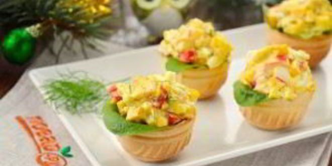 Рецепт новогоднего салата в тарталетках