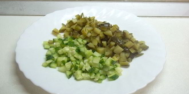 Рецепт диетического салата оливье