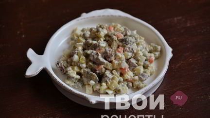 Рецепт Оливье с говядиной