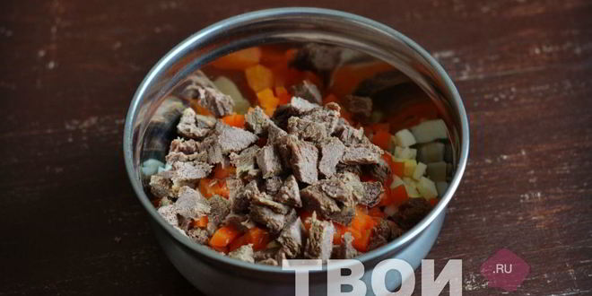 Рецепт оливье с говядиной