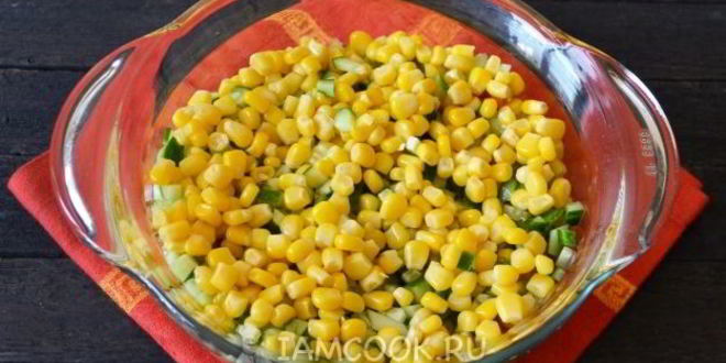 Рецепт оливье с курицей и кукурузой