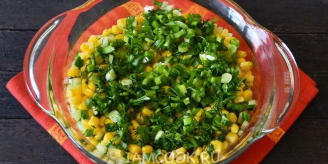 Рецепт оливье с курицей и кукурузой