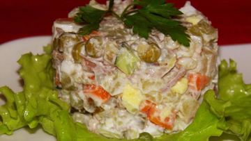 Рецепт Оливье с мясом