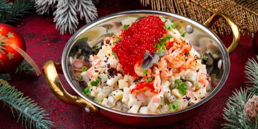 Как приготовить оливье с раковыми шейками