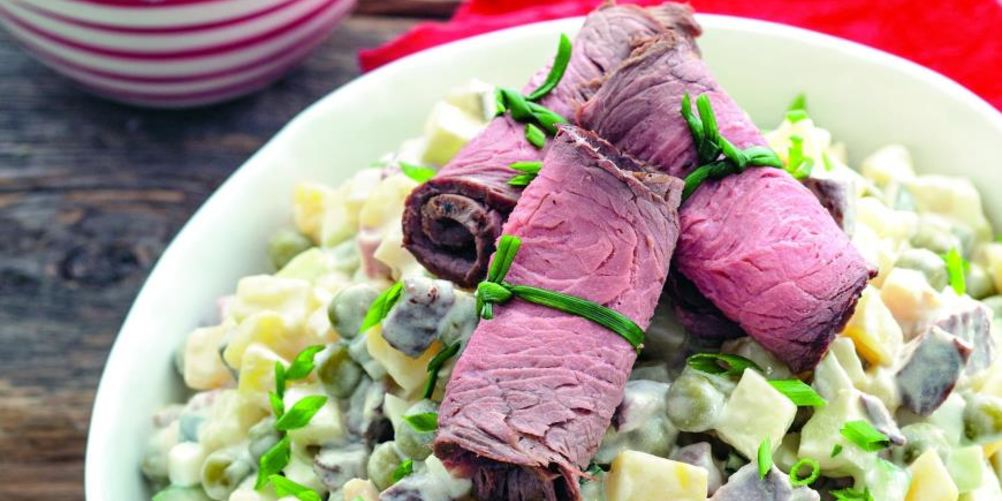 Как приготовить оливье с ростбифом