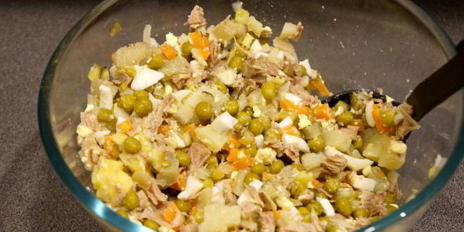 Рецепт салата оливье с индейкой