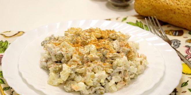 Рецепт салата оливье с индейкой