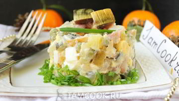 Рецепт Салата Оливье с копченой скумбрией