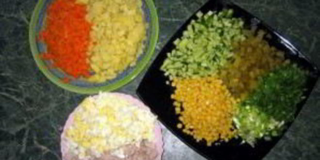 Рецепт салата оливье с кукурузой