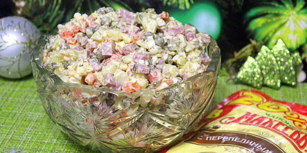 Как приготовить салат оливье с ветчиной