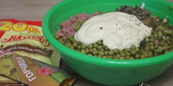 Рецепт салата оливье с ветчиной