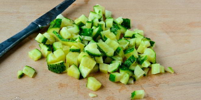 Рецепт салата оливье со свежим огурцом