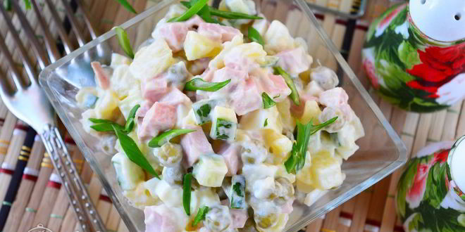 Рецепт салата оливье со свежим огурцом