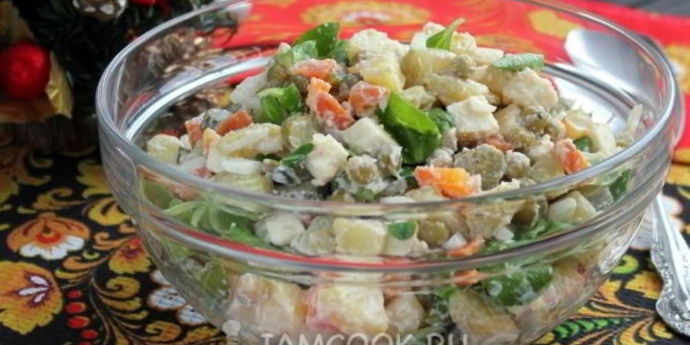 Как приготовить салат оливье вегетарианский