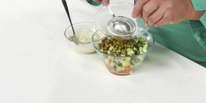 Рецепт вегетарианского салата оливье