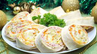 Рецепт Закуски Оливье-рулет