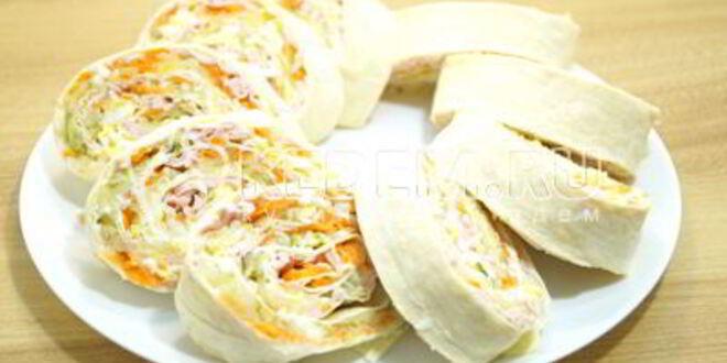 Рецепт закуски оливье-рулет