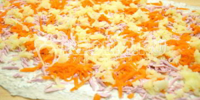 Рецепт закуски оливье-рулет