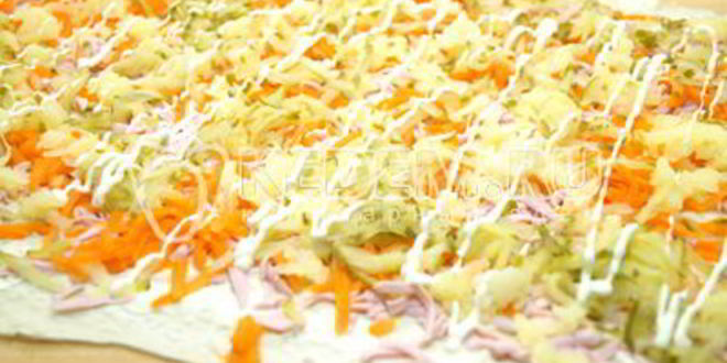 Рецепт закуски оливье-рулет