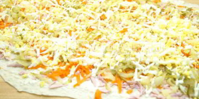 Рецепт закуски оливье-рулет