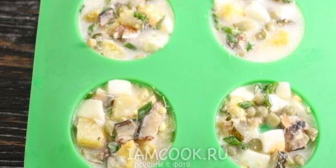 Рецепт заливного салата оливье со шпротами