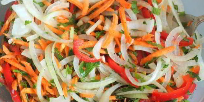 Рецепт овощного салата с баклажанами по-корейски