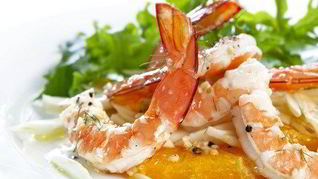 Рецепт Салата из креветок и мандаринов