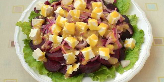 Рецепт салата из свеклы с фетой и кедровыми орешками