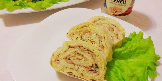 Рецепт мимозы в лаваше