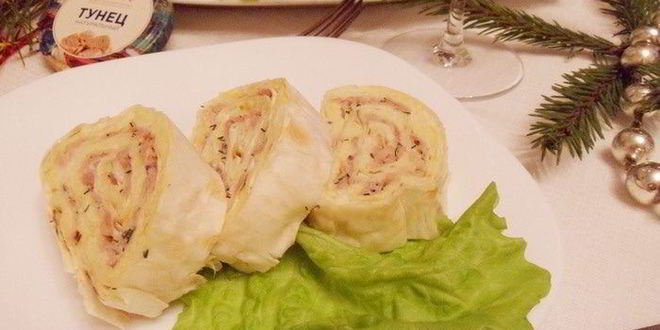 Рецепт мимозы в лаваше