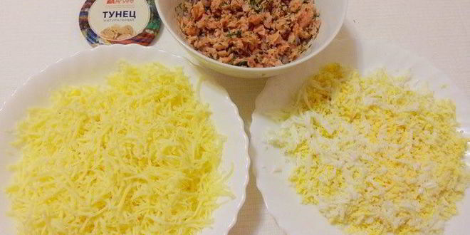 Рецепт мимозы в лаваше