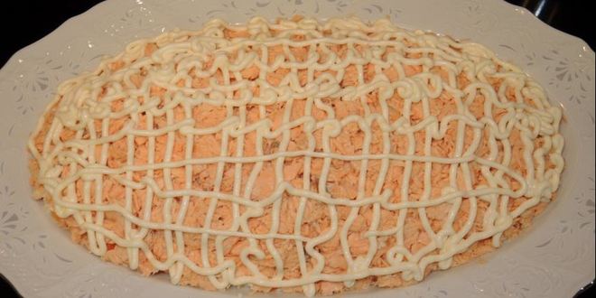 Рецепт рыбного салата мимоза