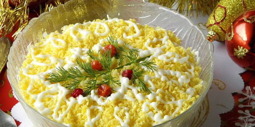 Как приготовить салат мимоза новогодний