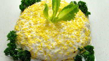 Рецепт Салата Мимоза с огурцом