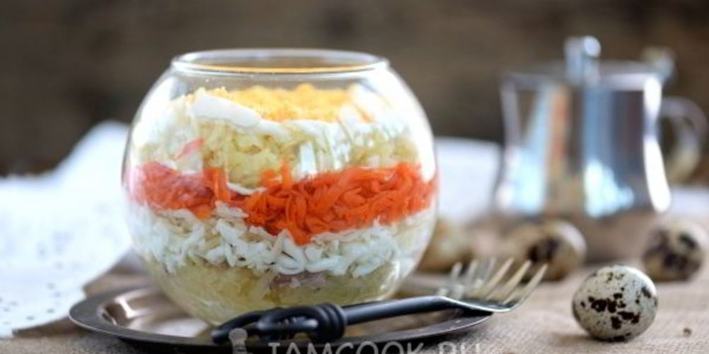 Как приготовить салат мимоза с печенью трески