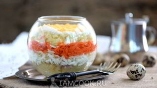 Рецепт Салата Мимоза с печенью трески