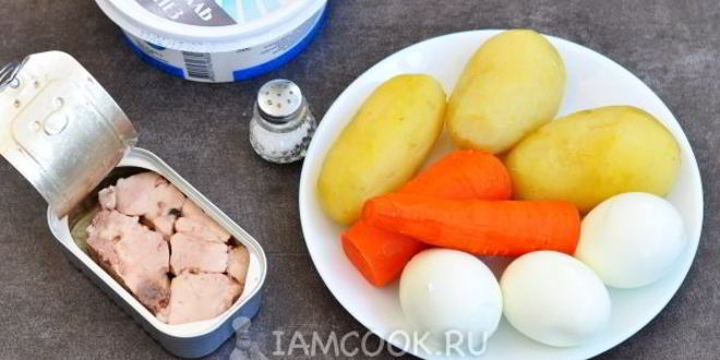 Рецепт салата мимоза с печенью трески