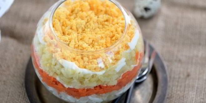 Рецепт салата мимоза с печенью трески