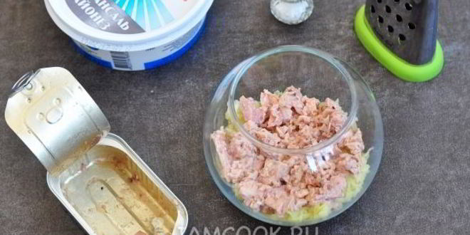 Рецепт салата мимоза с печенью трески