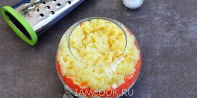 Рецепт салата мимоза с печенью трески