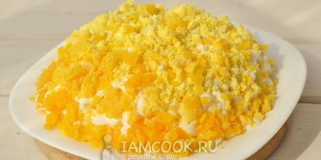 Рецепт салата мимоза с сардиной