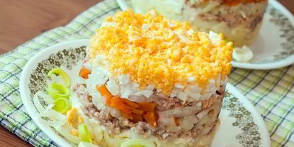 Как приготовить салат мимоза с яблоком