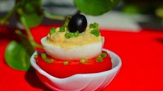 Рецепт Закусочных яиц Мимоза