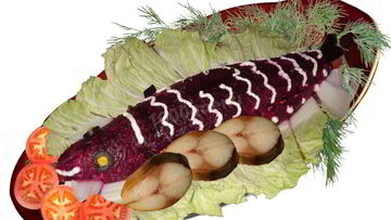 Рецепт Копченой скумбрии под шубой рулетом