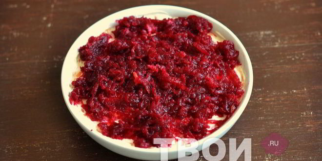 Рецепт салата мясо под шубой