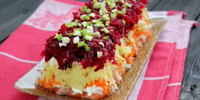 Рецепт салата семга под шубой