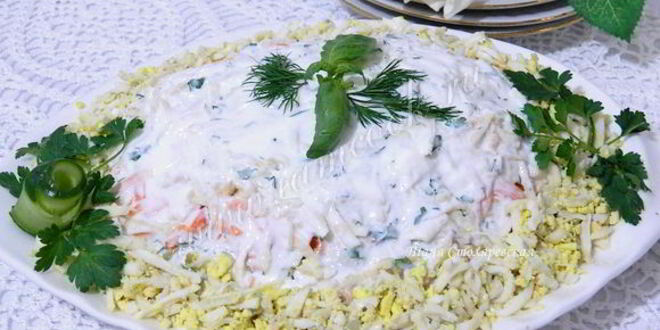 Рецепт селедки под легкой шубой с яблоком