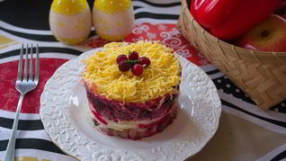 Рецепт Селедки под шубой порционная