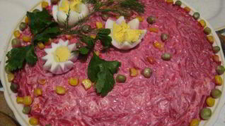 Рецепт Селедки под шубой с яблоками