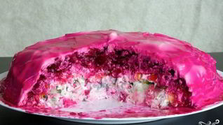 Рецепт Селедки под шубой с жареным луком